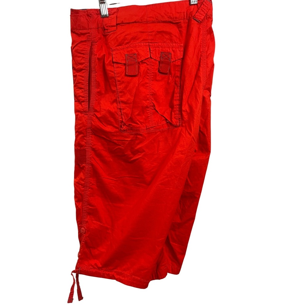 Sean John Mens Red Cargo Shorts Multi Pocket Baggy Streetwear Y2K Size 42